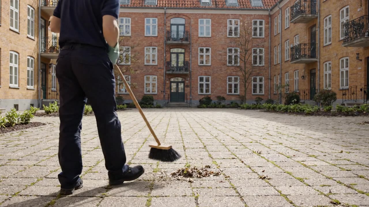 Praktisk pasning af en gård ved en etageejendom